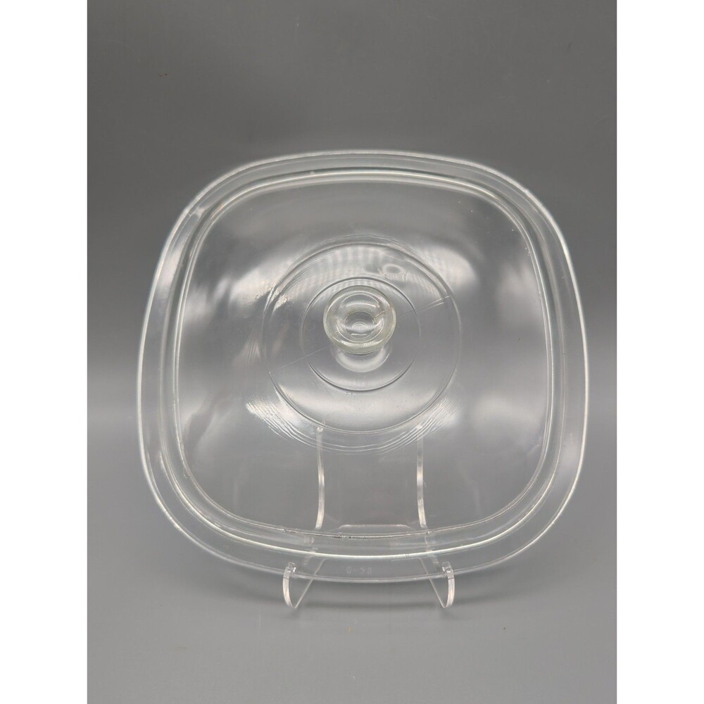Vtg Pyrex C-28 Clear Glass Replacement Lid Square Casserole
